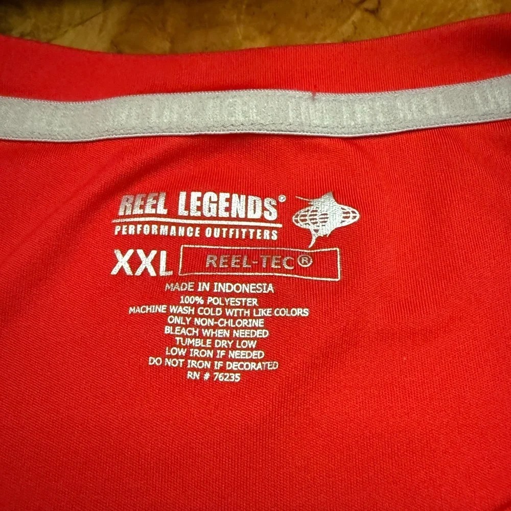 Reel Legends Reel-Tec Performance Long Sleeve Shirt Red XXL